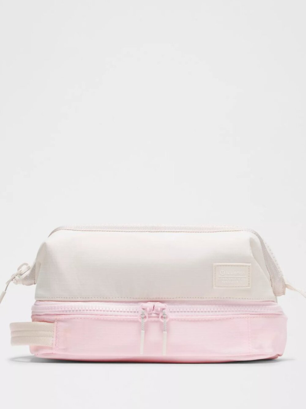 Lululemon Dual Compartment Toiletry Travel Bag Light Ivory/Pink Pearl